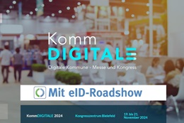 Vorschaufoto zu dem Artikel: Erstmalig auf der KommDIGITALE 2024 in Bielefeld für alle: die eID-Roadshow -
jetzt lerne ich Online-Ausweisen. Online-Ausweisen (eID) sollten alle kennen und können.